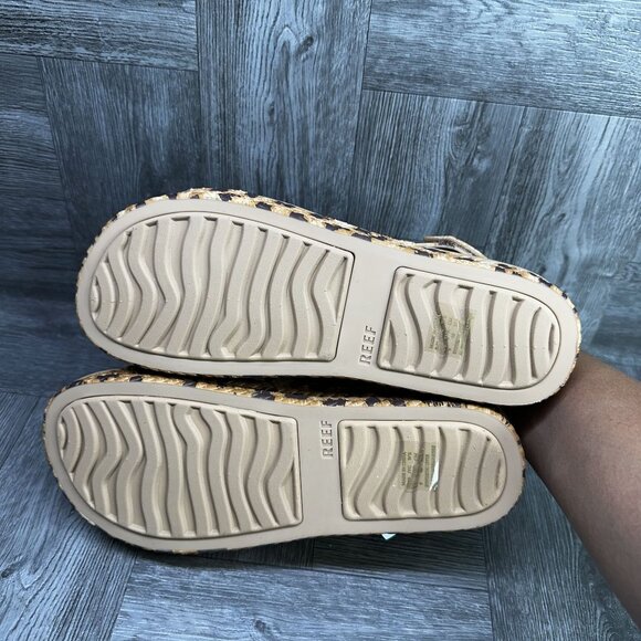 REEF Water Vista Women's size 9 Leopard Open Toe Sling Back Sandals - Picture 7 of 9